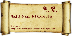 Majthényi Nikoletta névjegykártya