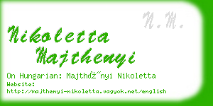 nikoletta majthenyi business card